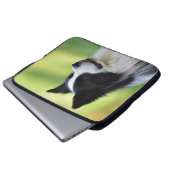 Schwarz-Weiß-Grenz-Hund Laptopschutzhülle (Vorne Knopf)