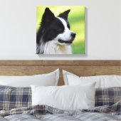 Schwarz-Weiß-Grenz-Hund Leinwanddruck (Insitu (Schlafzimmer))