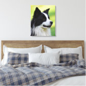 Schwarz-Weiß-Grenz-Hund Leinwanddruck (Insitu (Schlafzimmer))