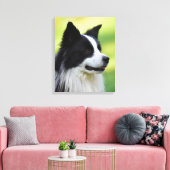 Schwarz-Weiß-Grenz-Hund Leinwanddruck (Insitu (Wohnzimmer))