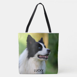 Schwarz-Weiß-Grenz-Hund Tasche