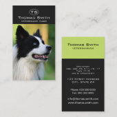 Schwarz-Weiß-Grenz-Hund Visitenkarte (Vorne/Hinten)