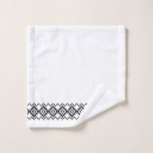 Schwarz-Weiß-Grenze Badhandtuch Set (Waschlappen)