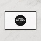 Schwarz-Weiß-Grenze Minimalistisch Beruflich Visitenkarte (Vorderseite)