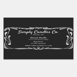 Schwarz-Weiß-Grenzkerzen-JAR-Labels Rechteckiger Aufkleber