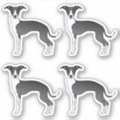 Schwarz-Weiß-Greyhound-Hunde Aufkleber (Vorderseite)