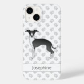 Schwarz-Weiß-Greyhound mit Individuelle Name Case-Mate iPhone Hülle (Rückseite)