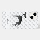 Schwarz-Weiß-Greyhound mit Individuelle Name Case-Mate iPhone Hülle (Rückseite (Horizontal))