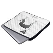 Schwarz-Weiß-Greyhound mit Individuelle Name Laptopschutzhülle (Vorne Knopf)