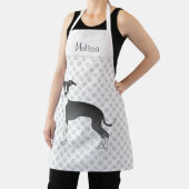 Schwarz-Weiß-Greyhound mit Individuelle Name Schürze (InSitu)