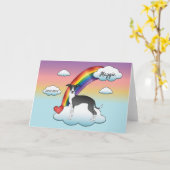 Schwarz-Weiß-Greyhound-Rainbow-Gedenkstätte Karte (Gelbe Blume)