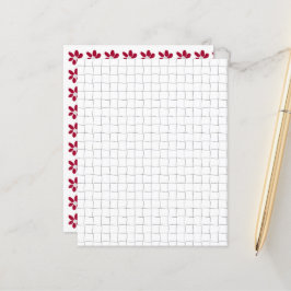 Schwarz-weiß Grid Red Blume Scrapbook Paper
