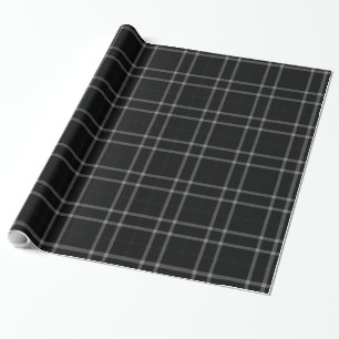 Schwarz-weiß Grid Tartan Kariert Geschenkpapier