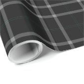Schwarz-weiß Grid Tartan Kariert Geschenkpapier (Rolleneckpunkt)