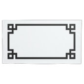 Schwarz-Weiß-Griechen-Schlüsselgrenzgröße Kissenbezug (Vorderseite-Links)