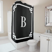 Schwarz-Weiß-Griechenland-Schlüsselbänder Einfache Duschvorhang (Beispiel)