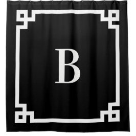 Schwarz-Weiß-Griechenland-Schlüsselbänder Einfache Duschvorhang