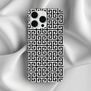 Schwarz-Weiß-griechischer Schlüssel iPhone 16 Pro Max Hülle