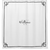 Schwarz-Weiß-griechischer Schlüssel Duschvorhang (Vorderseite)