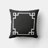 Schwarz-Weiß-griechischer Schlüssel Kissen Für Draußen (Rückseite)