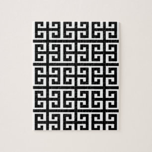schwarz weiß griechischer Schlüssel Puzzle