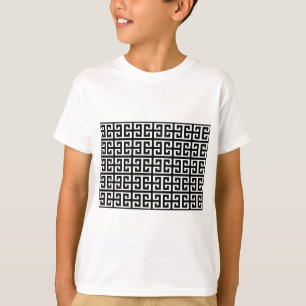 schwarz weiß griechischer Schlüssel T-Shirt