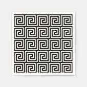 Schwarz-Weiß-Griechisches Schlüsselmuster Serviette (Vorderseite)