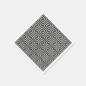 Schwarz-Weiß-Griechisches Schlüsselmuster Serviette (Ecke)