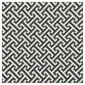 Schwarz-Weiß-Griechisches Schlüsselmuster Stoff (Nahaufnahme)