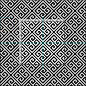 Schwarz-Weiß-Griechisches Schlüsselmuster Stoff (Kachel)
