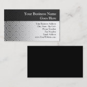Schwarz-Weiß-Griechisches Schlüsselmuster Visitenkarte (Vorne/Hinten)