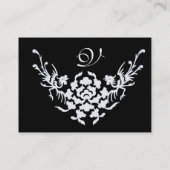 SCHWARZ-WEISS GRIFFINS FLORALES MONOGRAMM Pearl Visitenkarte (Rückseite)
