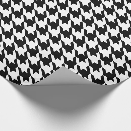 Schwarz-Weiß-Groß-Hahnentrittmuster Geschenkpapier (Ecke)