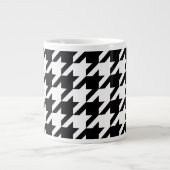 Schwarz-Weiß-Groß-Hahnentrittmuster Jumbo-Tasse (Vorderseite)