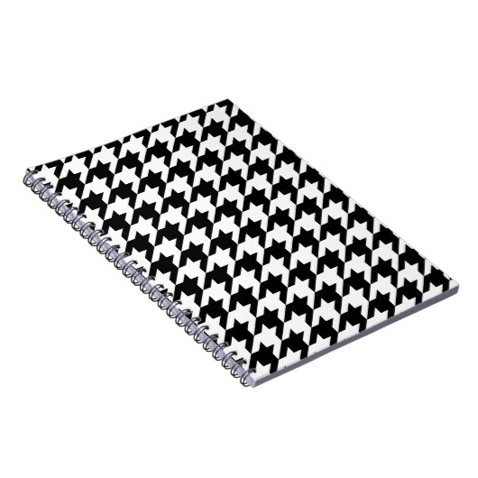 Schwarz-Weiß-Groß-Hahnentrittmuster Notizblock (Rechte Seite)