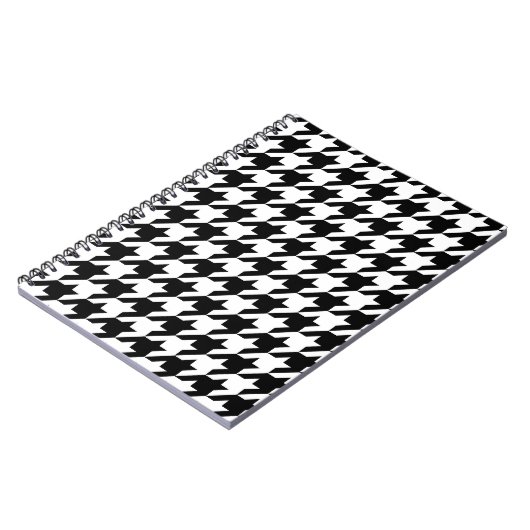 Schwarz-Weiß-Groß-Hahnentrittmuster Notizblock (Linke Seite)