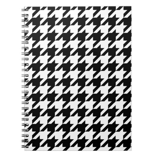 Schwarz-Weiß-Groß-Hahnentrittmuster Notizblock (Vorderseite)
