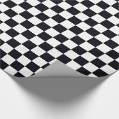 Schwarz-Weiß-Groß-Schachbrett Geschenkpapier (Ecke)