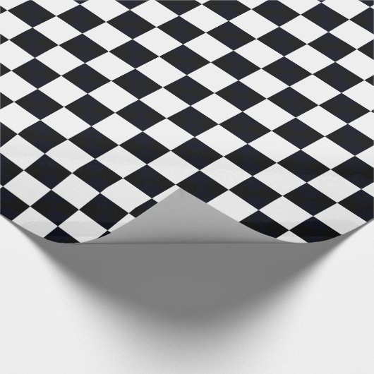 Schwarz-Weiß-Groß-Schachbrett Geschenkpapier (Ecke)