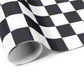 Schwarz-Weiß-Groß-Schachbrett Geschenkpapier (Rolleneckpunkt)