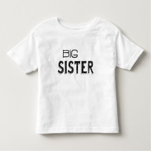 Schwarz-Weiß-Groß-Schwester-Typografie Kleinkind T-shirt