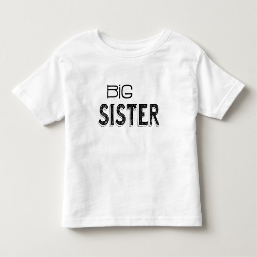 Schwarz-Weiß-Groß-Schwester-Typografie Kleinkind T-shirt (Vorderseite)