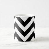 Schwarz-Weiß-Groß-Zickzack Muster Kaffeetasse (Mittel)