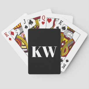 Schwarz Weiß Große Monogrammierte Initialen Person Spielkarten
