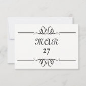 Schwarz/Weiß - Großes Datum - 3x5 Save the Date (Vorderseite)