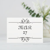 Schwarz/Weiß - Großes Datum - 3x5 Save the Date (Stehend Vorderseite)