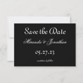 Schwarz/Weiß - Großes Datum - 3x5 Save the Date (Rückseite)