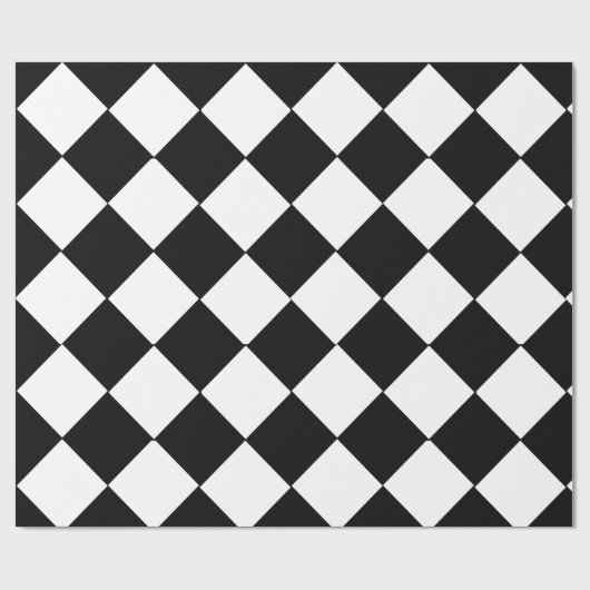 Schwarz-Weiß-großes Karton-Muster Geschenkpapier (Flach)