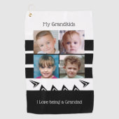 Schwarz-Weiß-Großkinder-Fotos Golfhandtuch (Vorderseite)