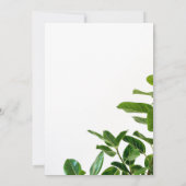 Schwarz-Weiß-Grün Blumen Hochzeit Einladung (Rückseite)